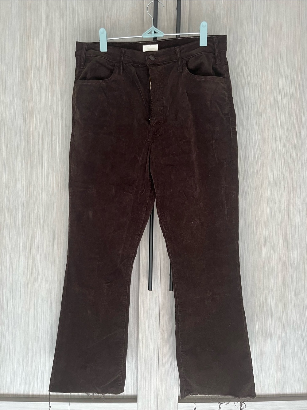 MOTHER NWT Corduroy Hustler Ankle Fray In Hopscotch (chocolate Brown) Sz32